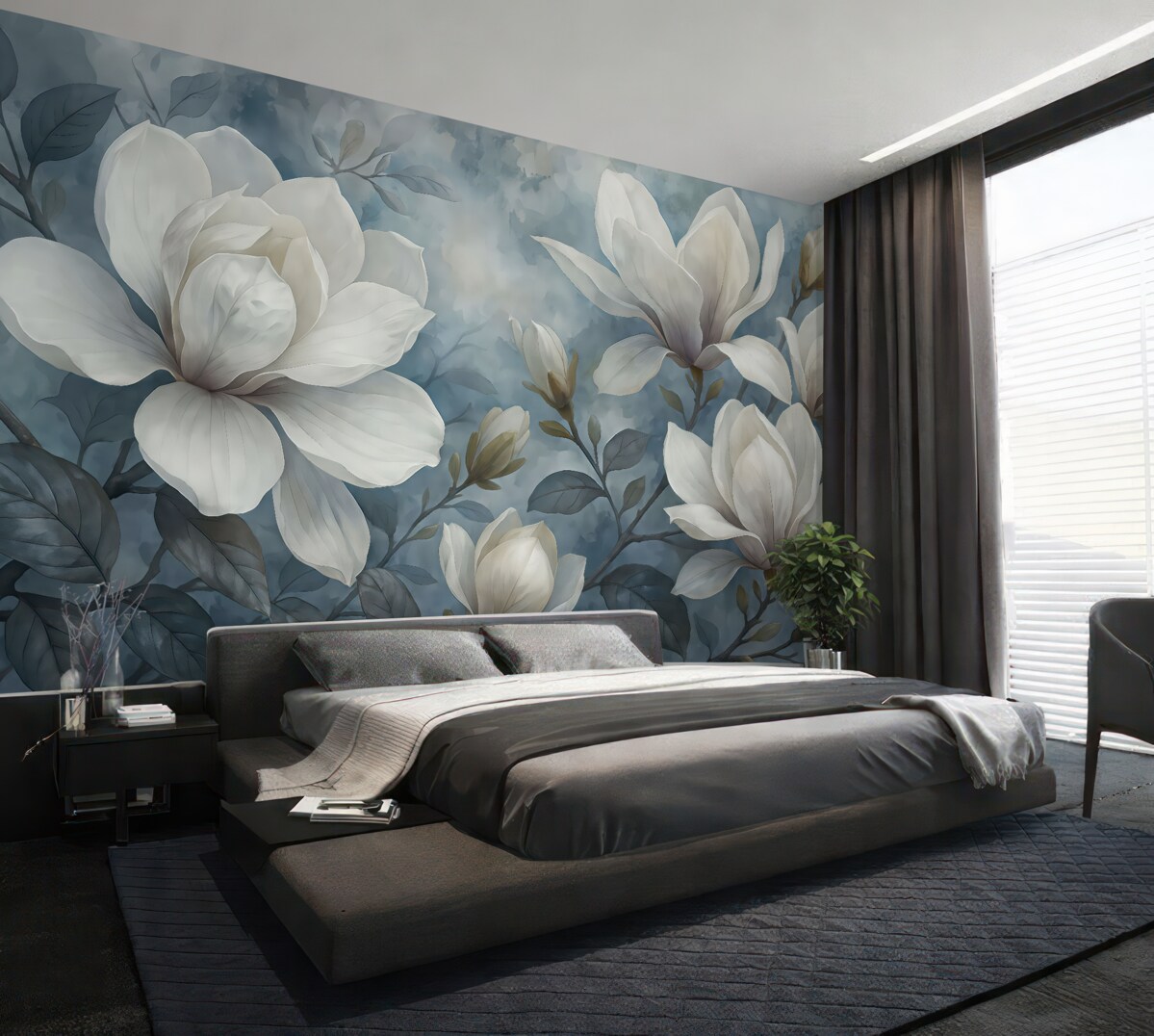 Fototapeta Białe magnolie to piękne kwiaty.