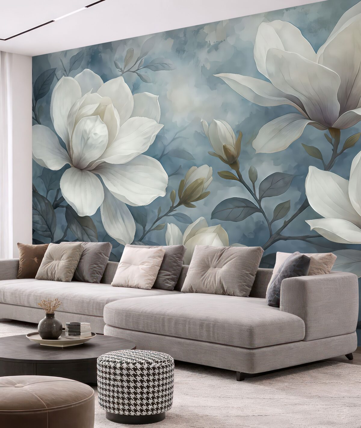 Fototapeta Białe magnolie to piękne kwiaty.