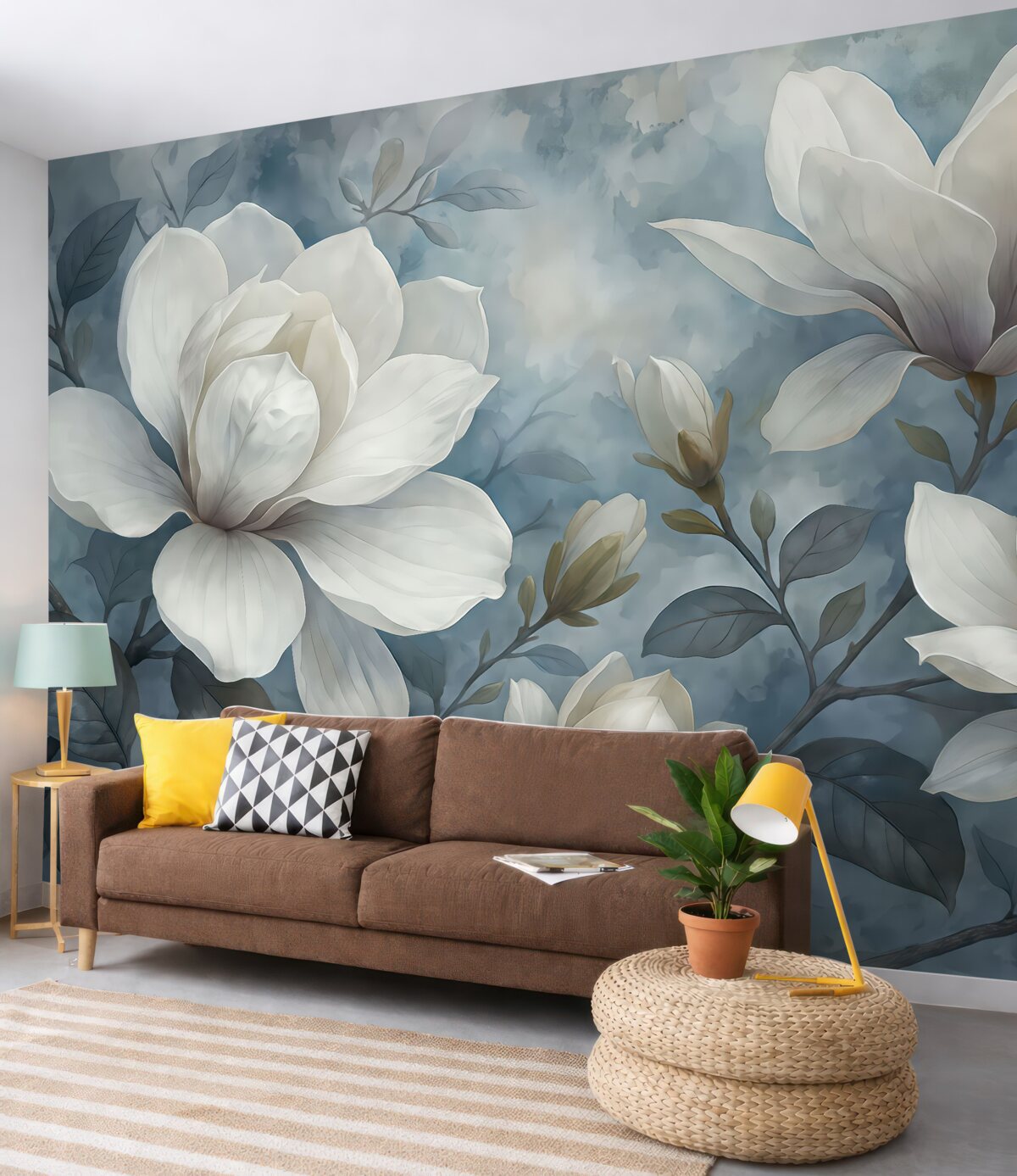 Fototapeta Białe magnolie to piękne kwiaty.