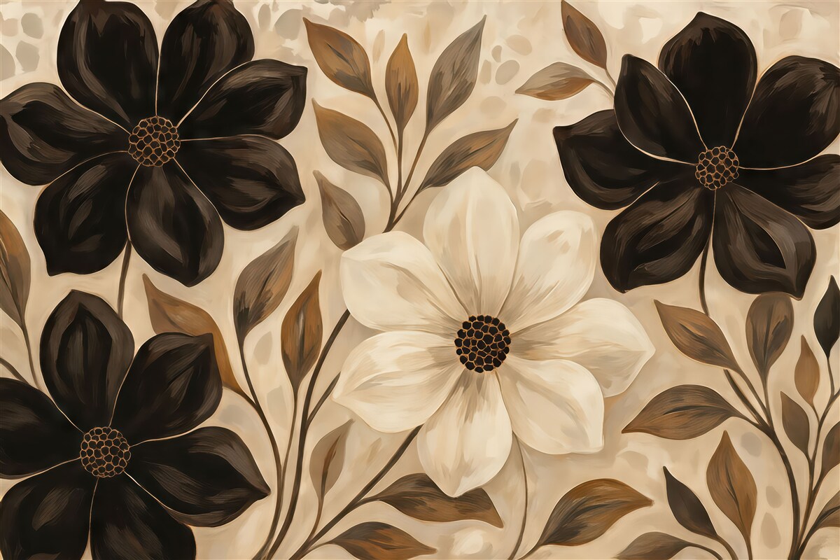 Fototapeta Kwiaty w odcieniach sepii.