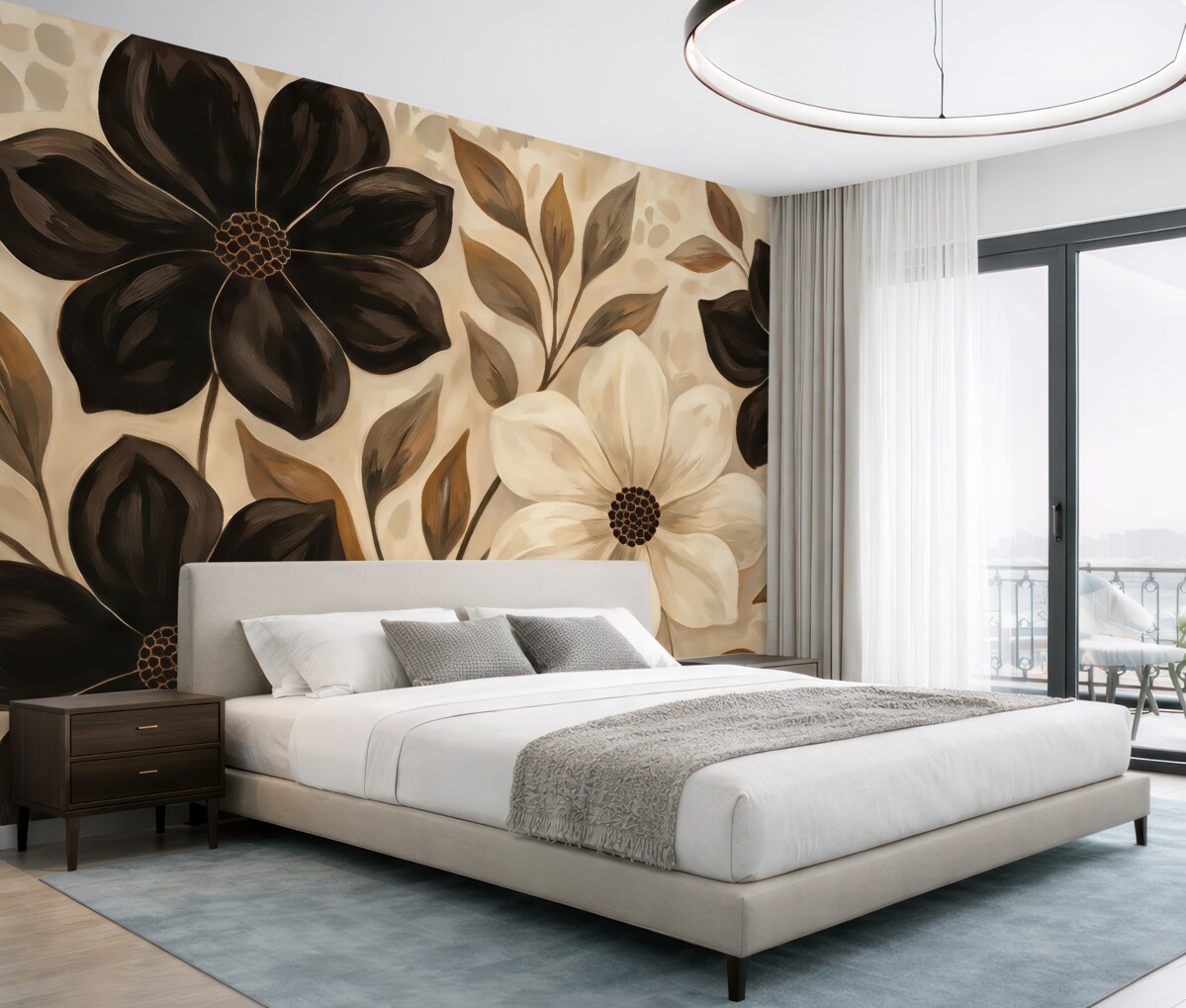 Fototapeta Kwiaty w odcieniach sepii.