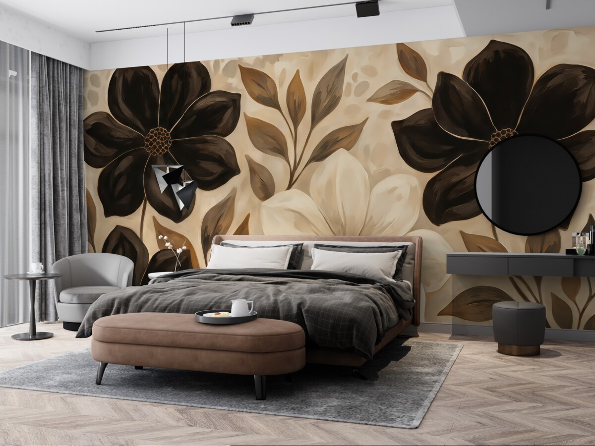 Fototapeta Kwiaty w odcieniach sepii.