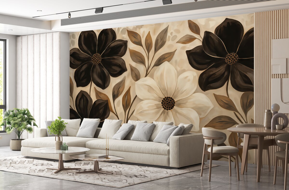 Fototapeta Kwiaty w odcieniach sepii.