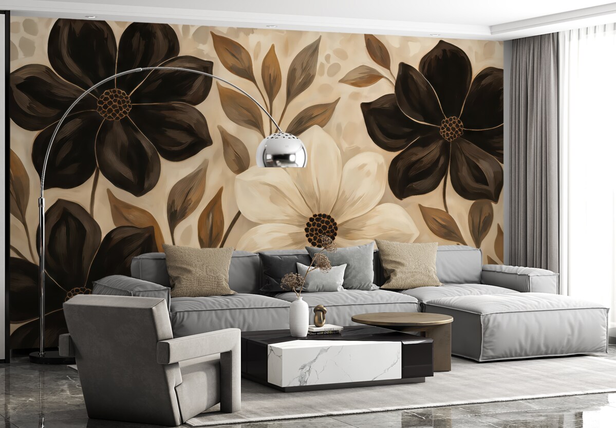 Fototapeta Kwiaty w odcieniach sepii.