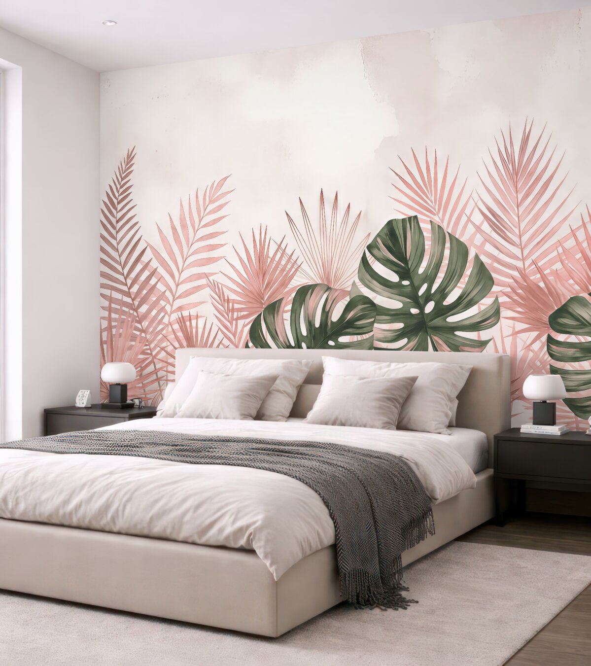 Fototapeta jasne tropikalne zielone na jasnym tle