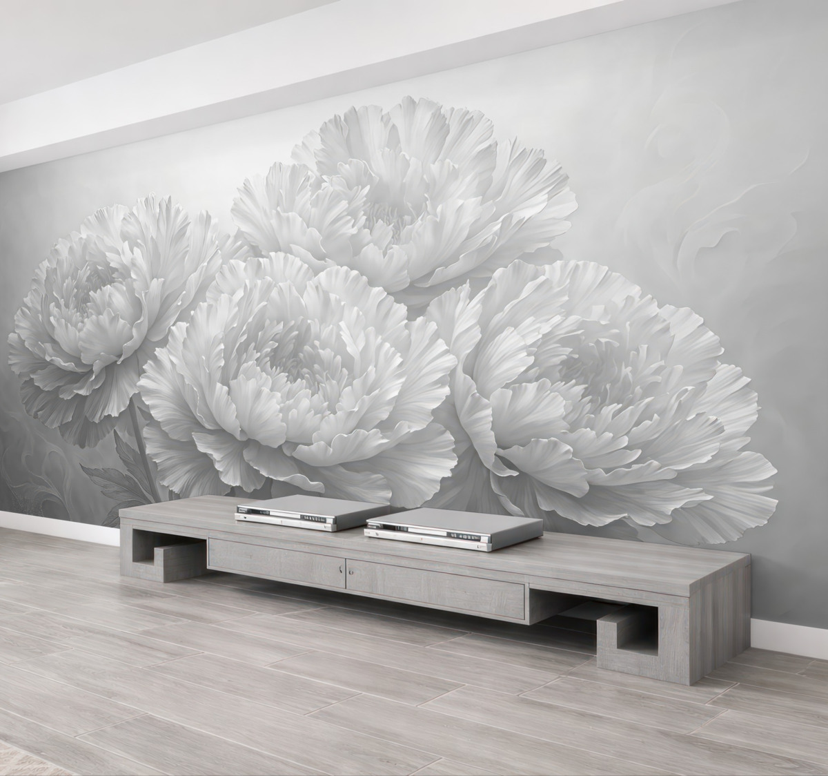 Fototapeta Piwonie w odcieniach czerni i bieli.