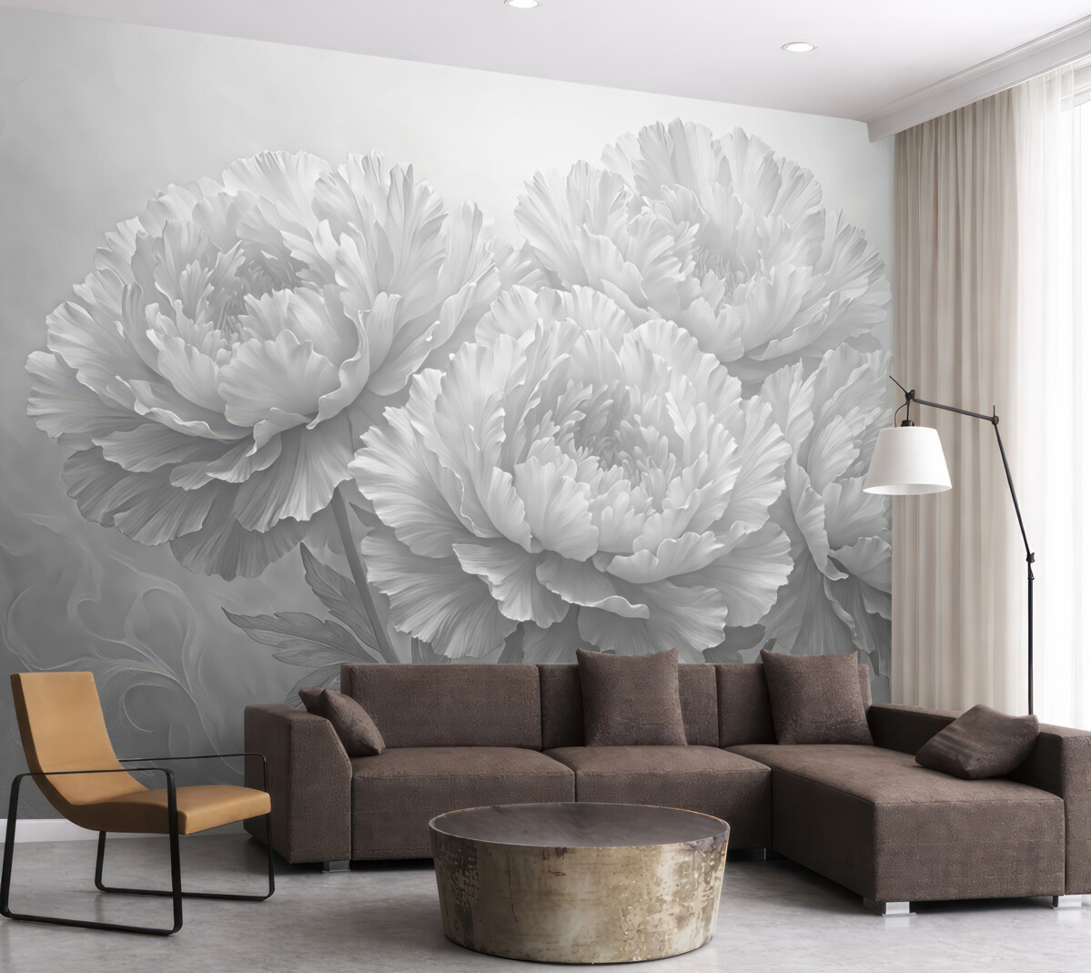 Fototapeta Piwonie w odcieniach czerni i bieli.