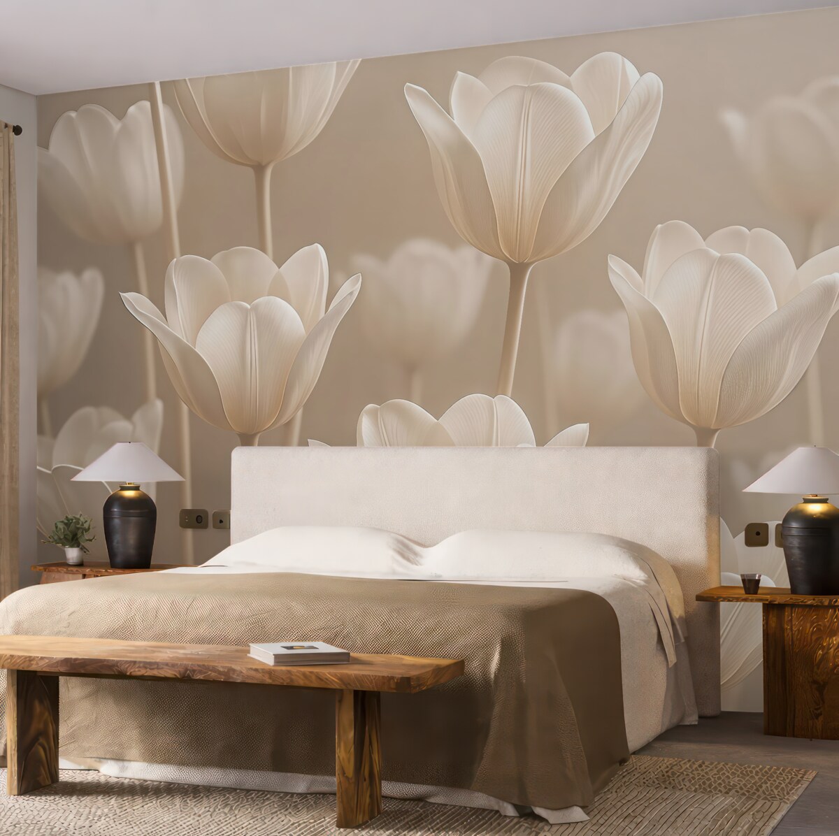 Fototapeta Białe tulipany.