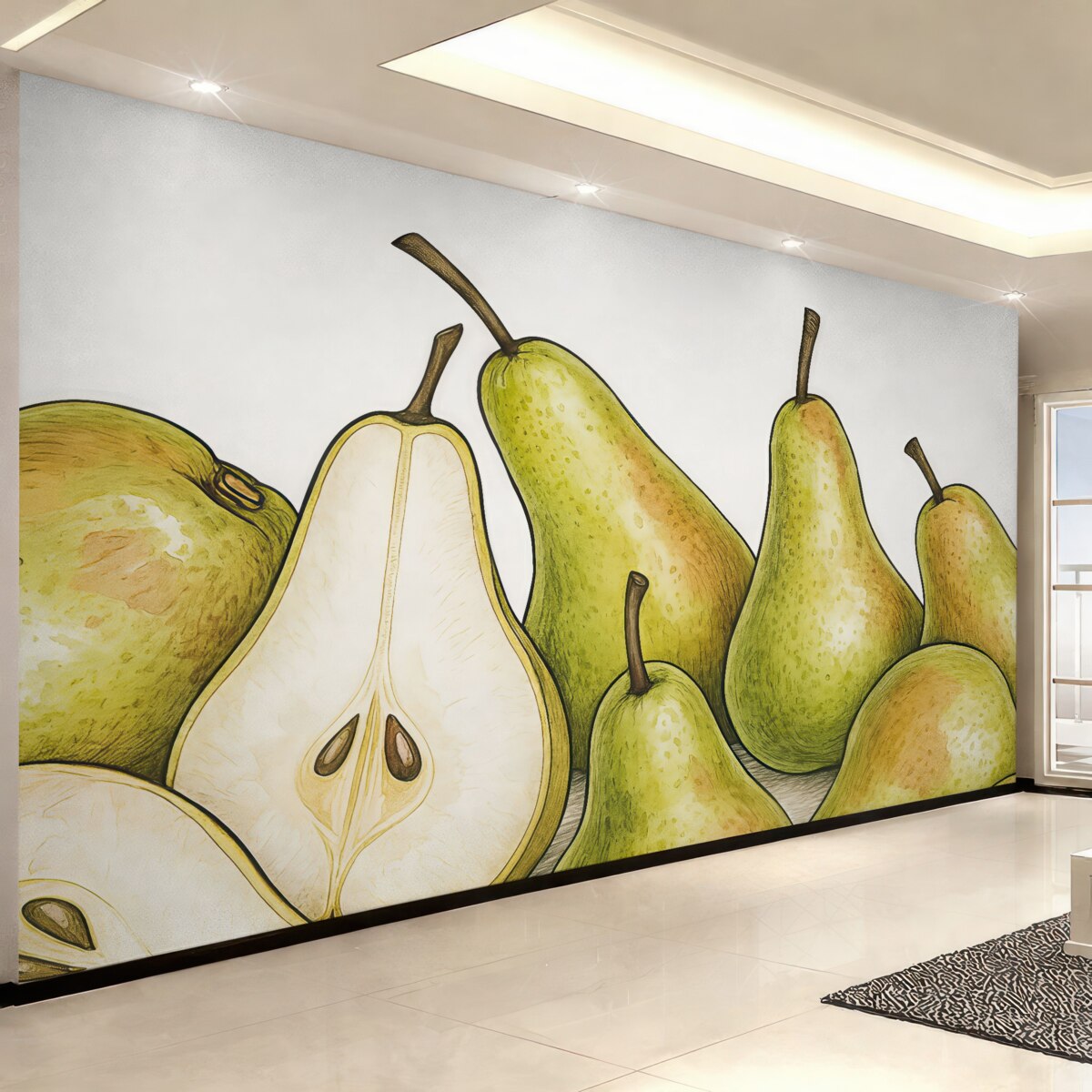 Fototapeta Malowanie gruszek liniami i kroplami.