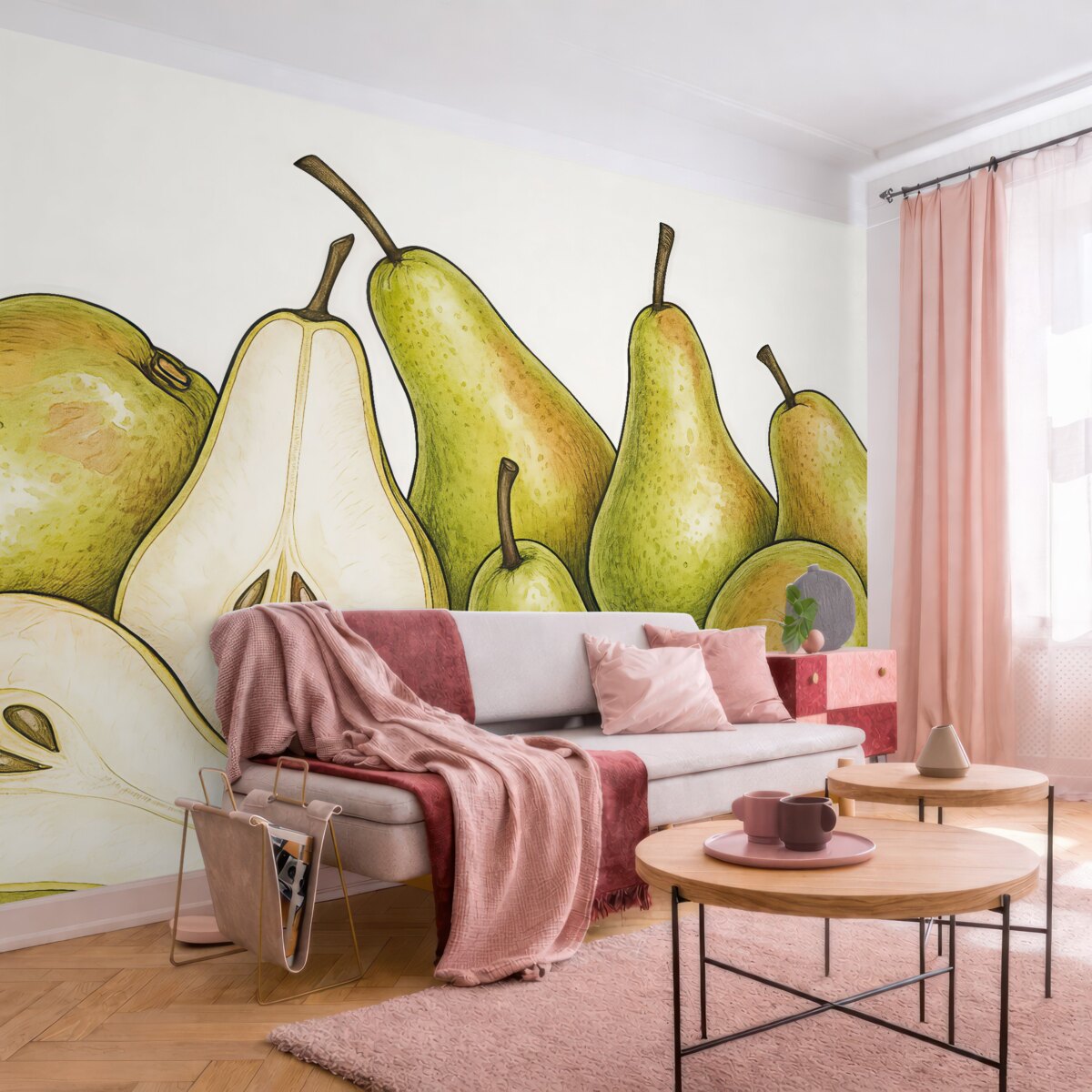 Fototapeta Malowanie gruszek liniami i kroplami.