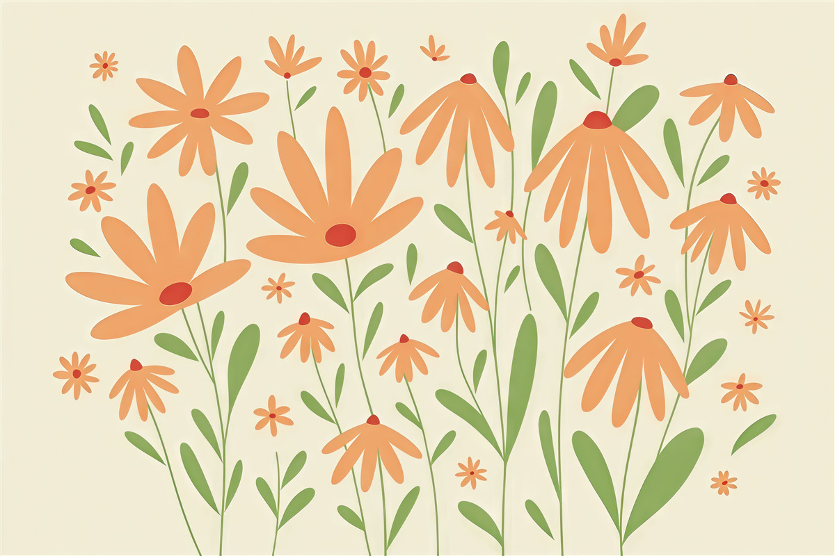 Fototapeta Stylizowany bukiet roślin.