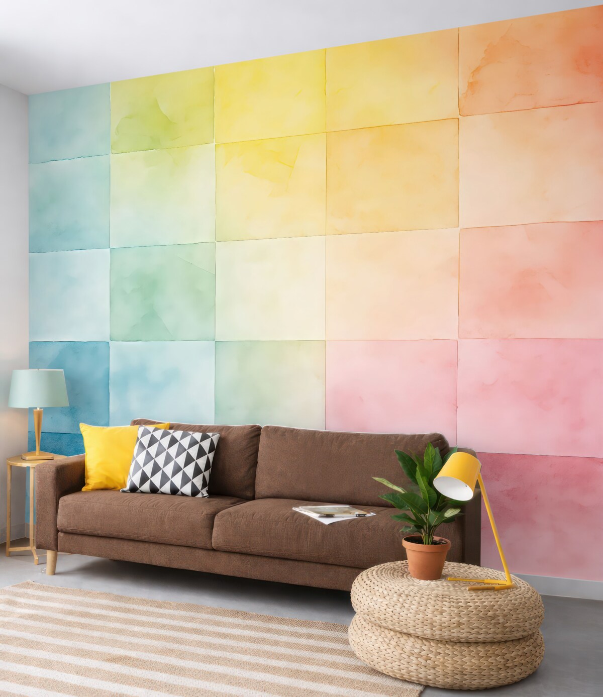 Fototapeta Paski akwarelowe.