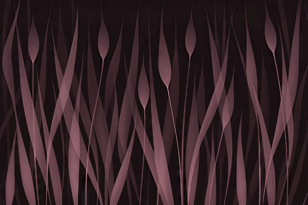 Fototapeta Subtelne różowe liście na ciemnej przestrzeni.