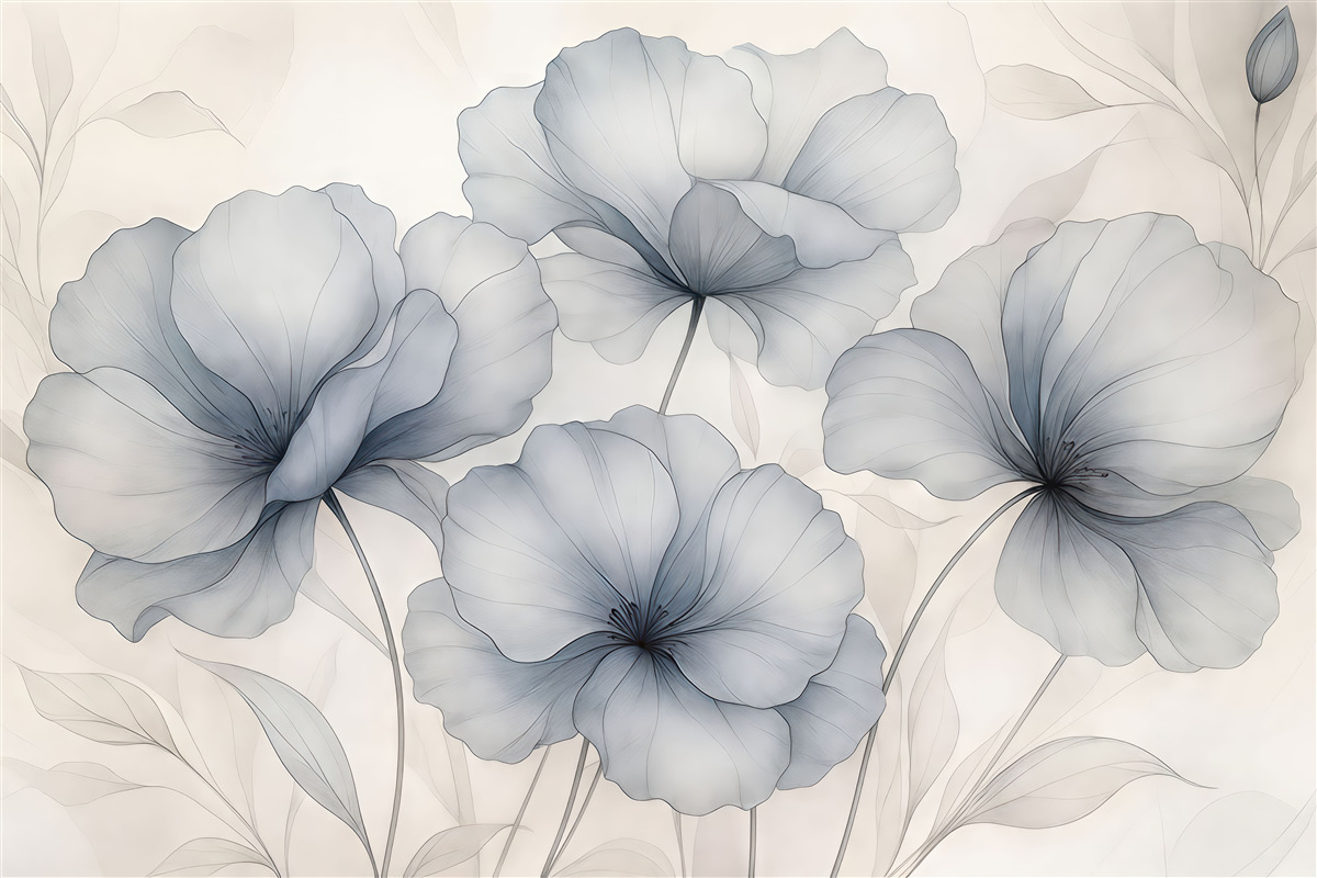 Fototapeta Abstrakcyjne rośliny na betonowej murze.