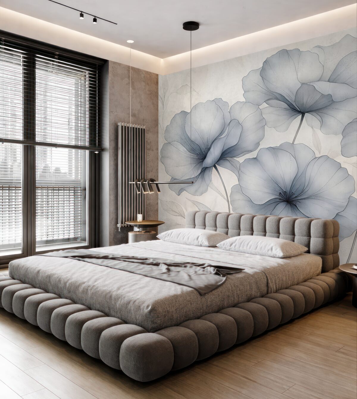 Fototapeta Abstrakcyjne rośliny na betonowej murze.