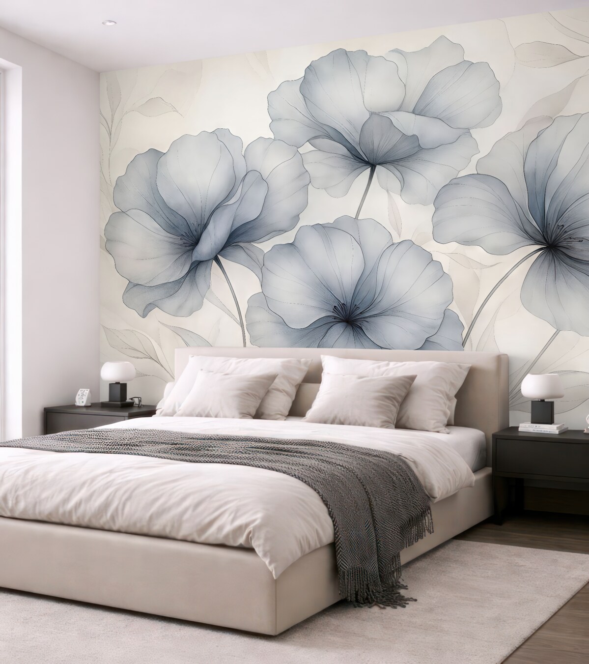 Fototapeta Abstrakcyjne rośliny na betonowej murze.