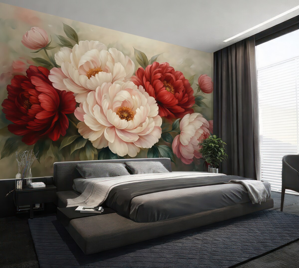 Fototapeta Ogromny bukiet piwonii.