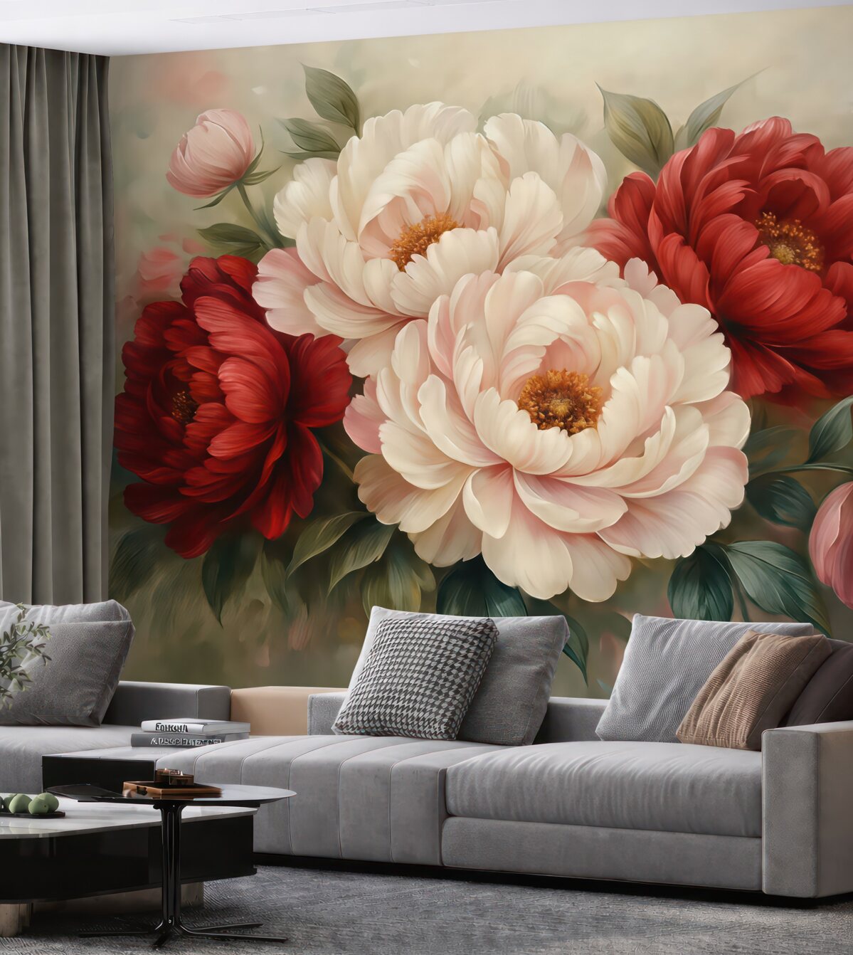 Fototapeta Ogromny bukiet piwonii.