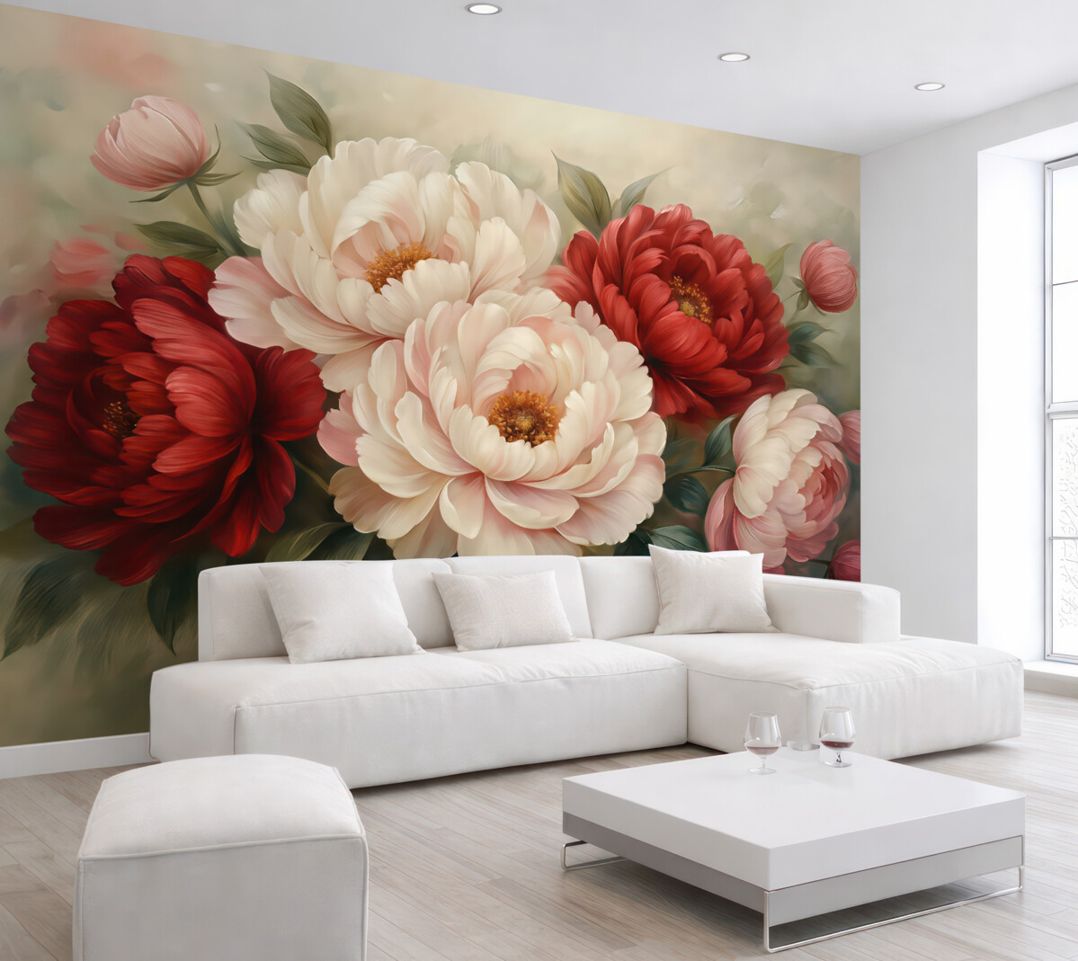 Fototapeta Ogromny bukiet piwonii.