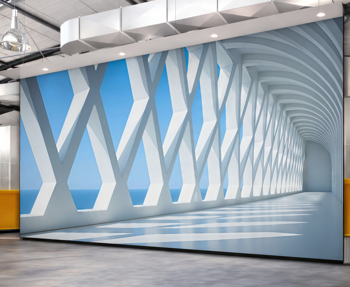 Fototapeta Abstrakcyjna forma architektoniczna, korytarz.