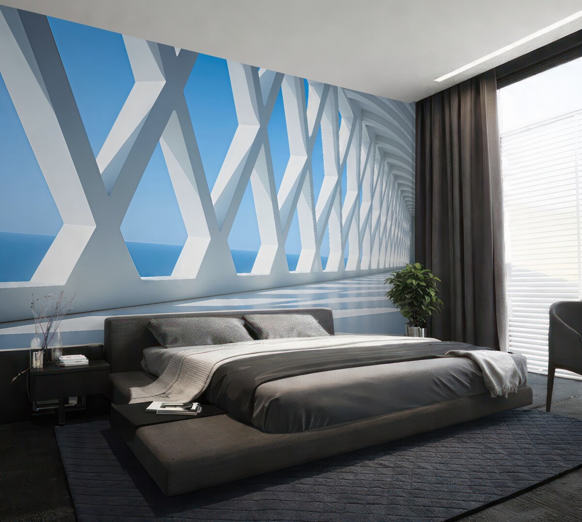 Fototapeta Abstrakcyjna forma architektoniczna, korytarz.