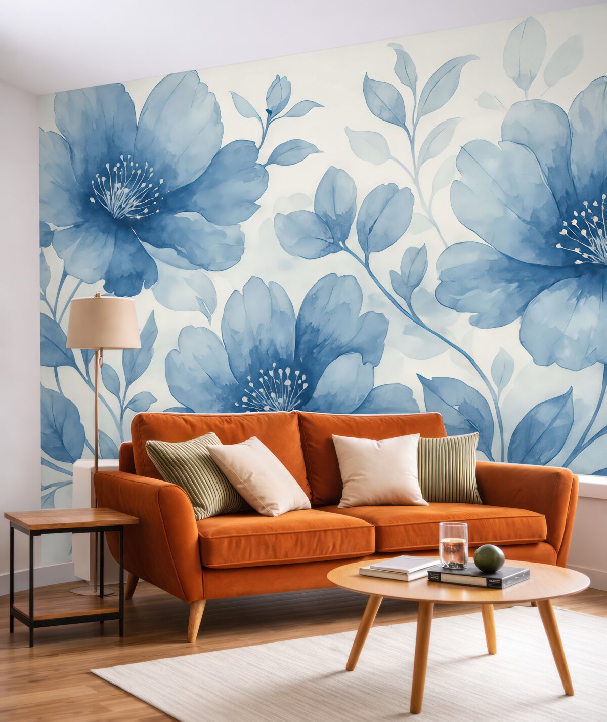 Fototapeta Kwiaty pomalowane na niebiesko.