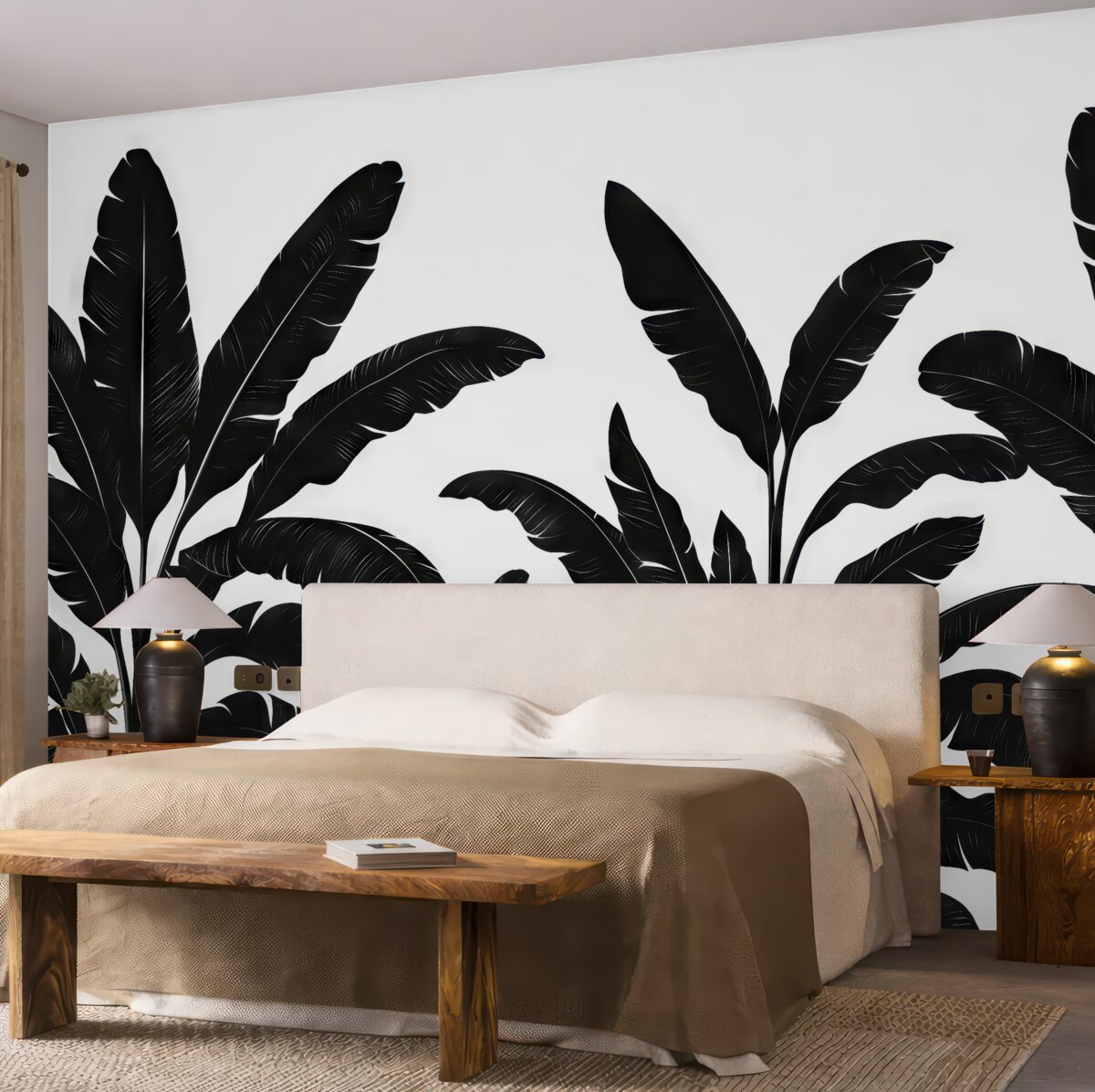 Fototapeta czarne liście banana