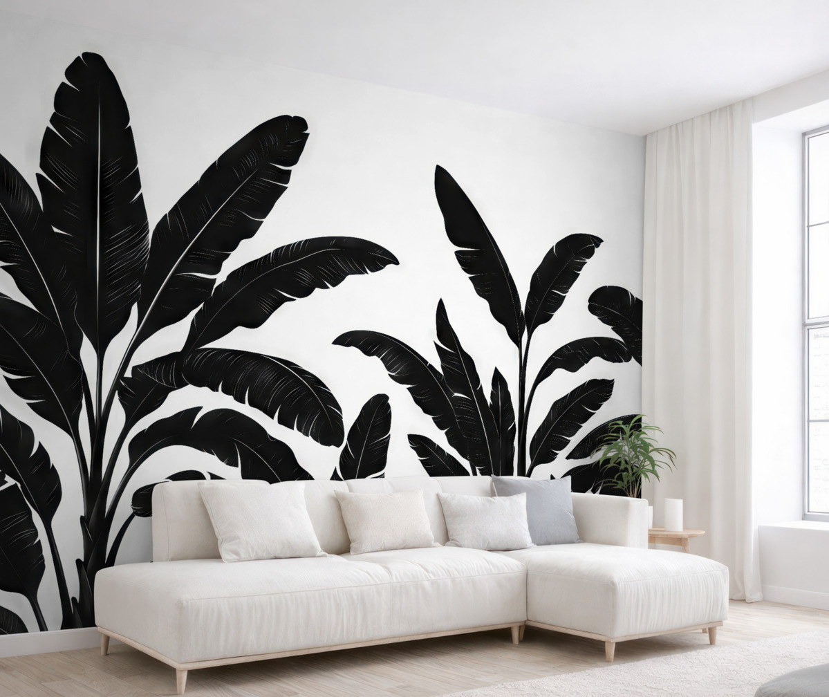 Fototapeta czarne liście banana