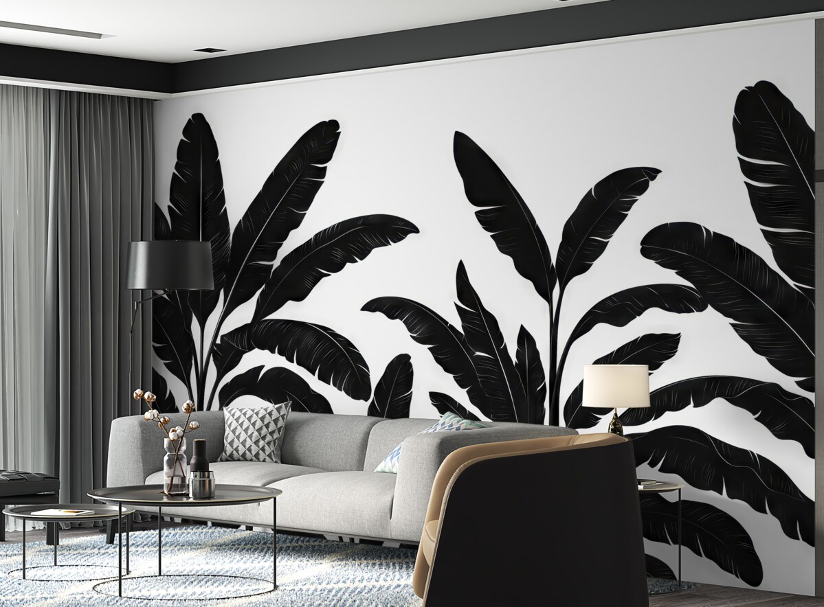 Fototapeta czarne liście banana