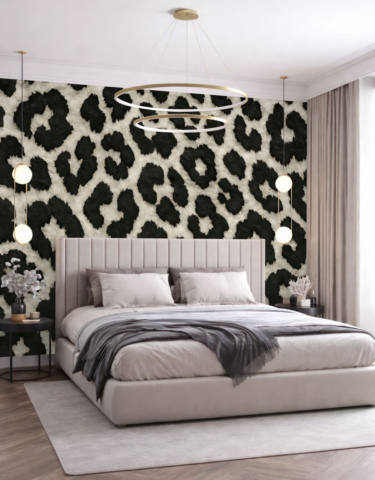 Fototapeta Wzór lamparta z szarymi cętkami.