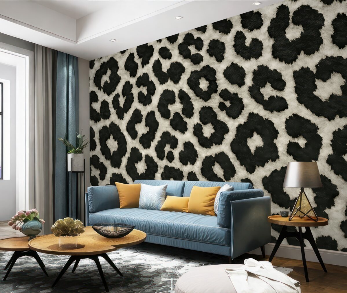 Fototapeta Wzór lamparta z szarymi cętkami.