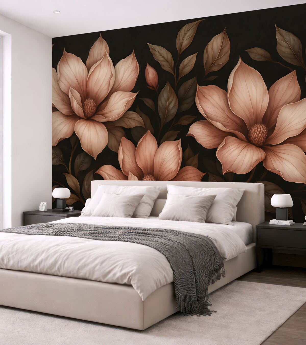 Fototapeta Kwiaty na ciemnym tle.