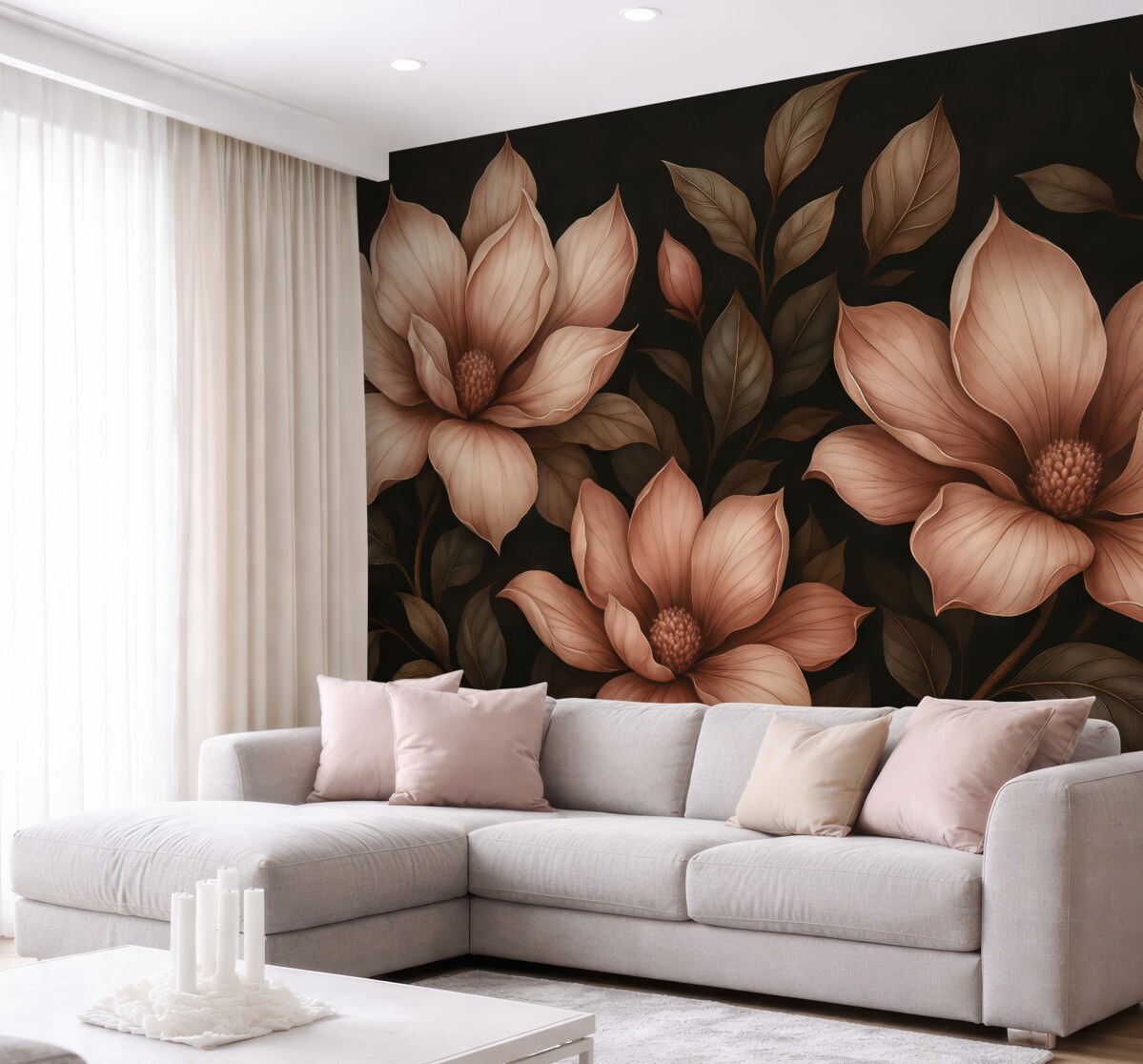 Fototapeta Kwiaty na ciemnym tle.