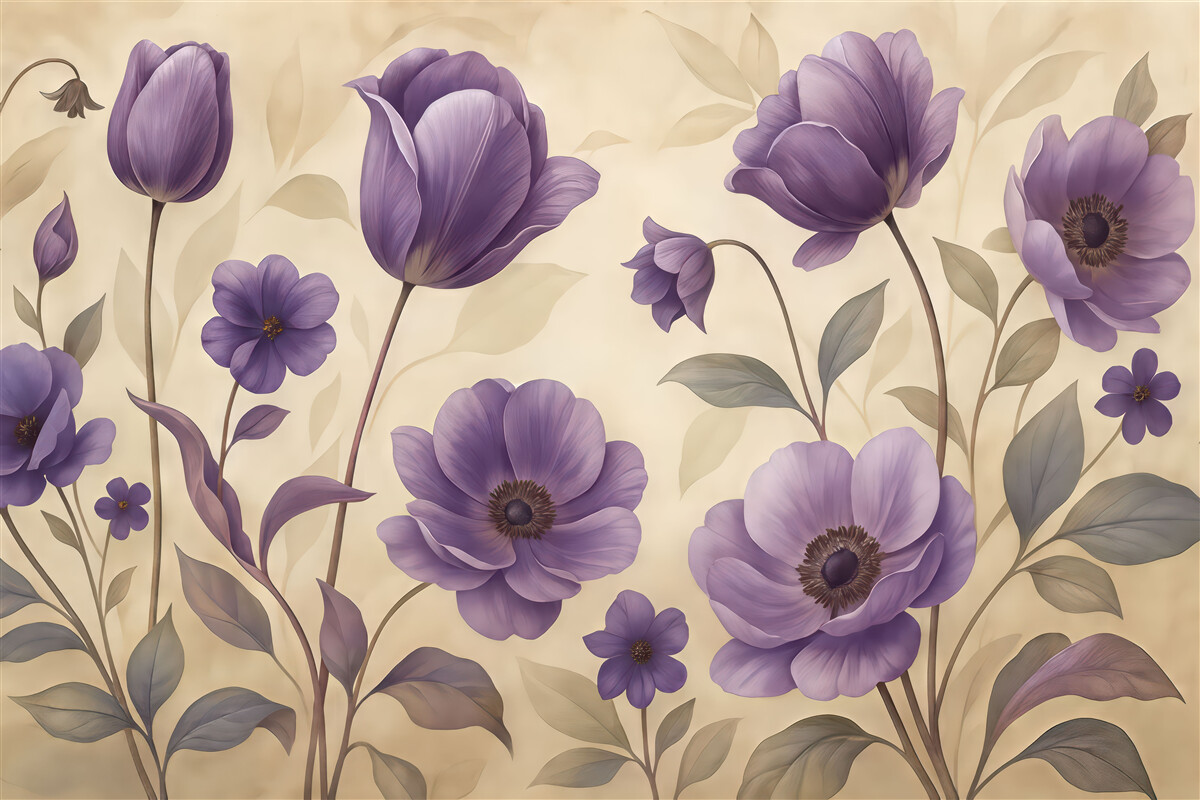 Fototapeta Purpurowe dzikie rośliny.