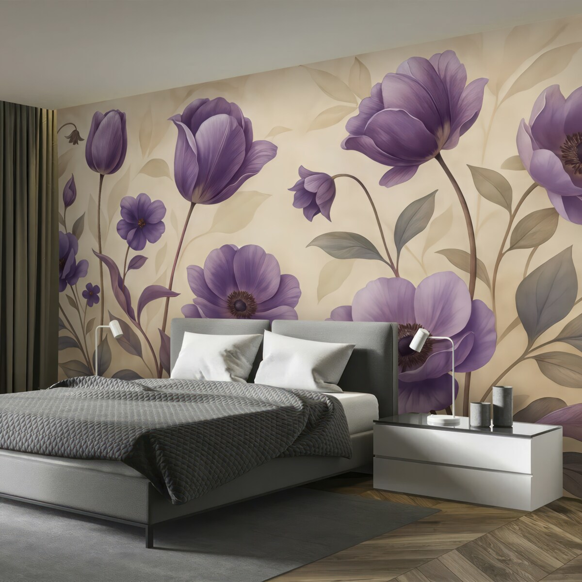 Fototapeta Purpurowe dzikie rośliny.