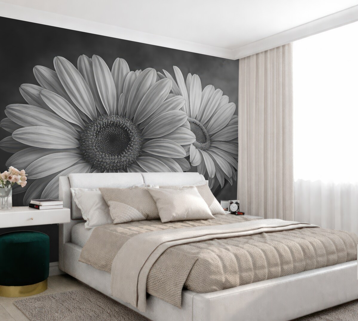 Fototapeta Trzy kwiatki stokrotki.