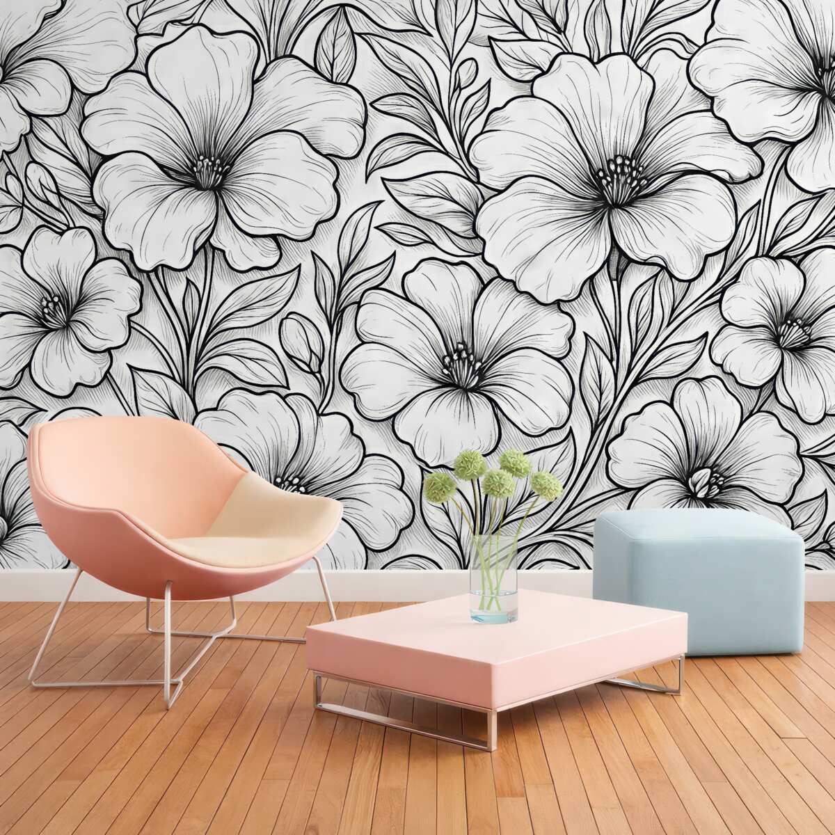 Fototapeta Rośliny w odcieniach czerni i bieli.