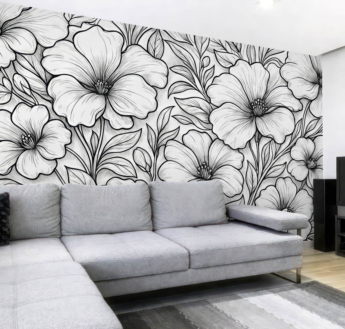 Fototapeta Rośliny w odcieniach czerni i bieli.