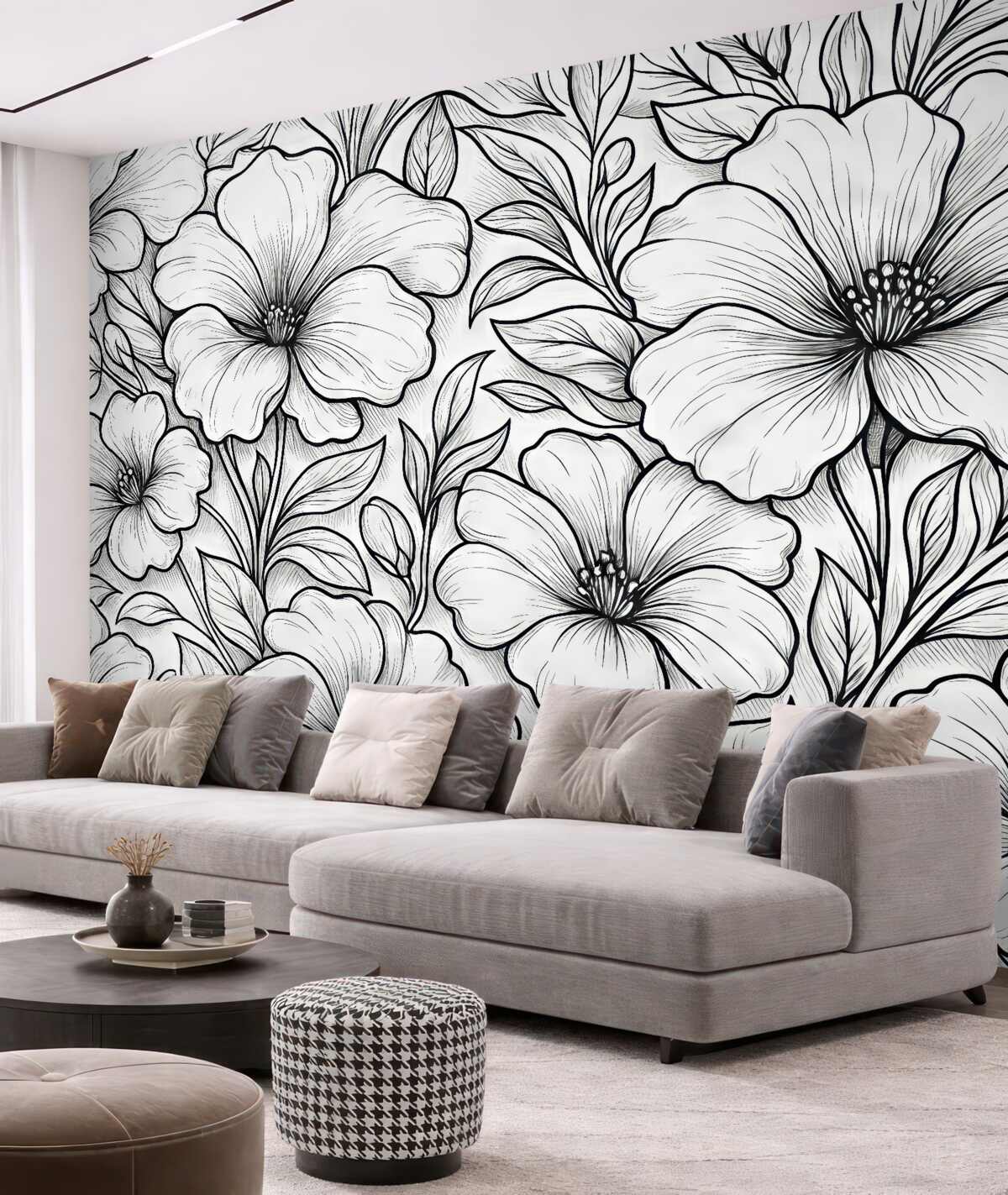 Fototapeta Rośliny w odcieniach czerni i bieli.