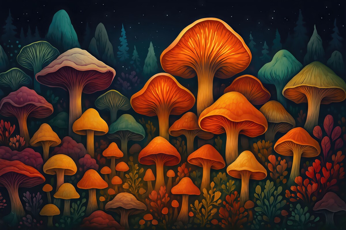 Fototapeta Wielobarwne grzyby.