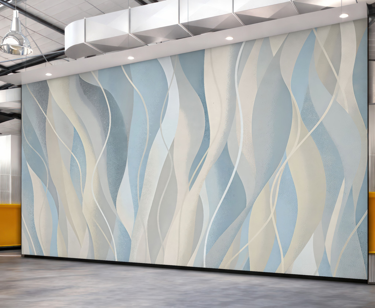 Fototapeta Wsp współczesna abstrakcyjna tapeta w stylu ekologicznym w zimnych i ciepłych odcieniach.