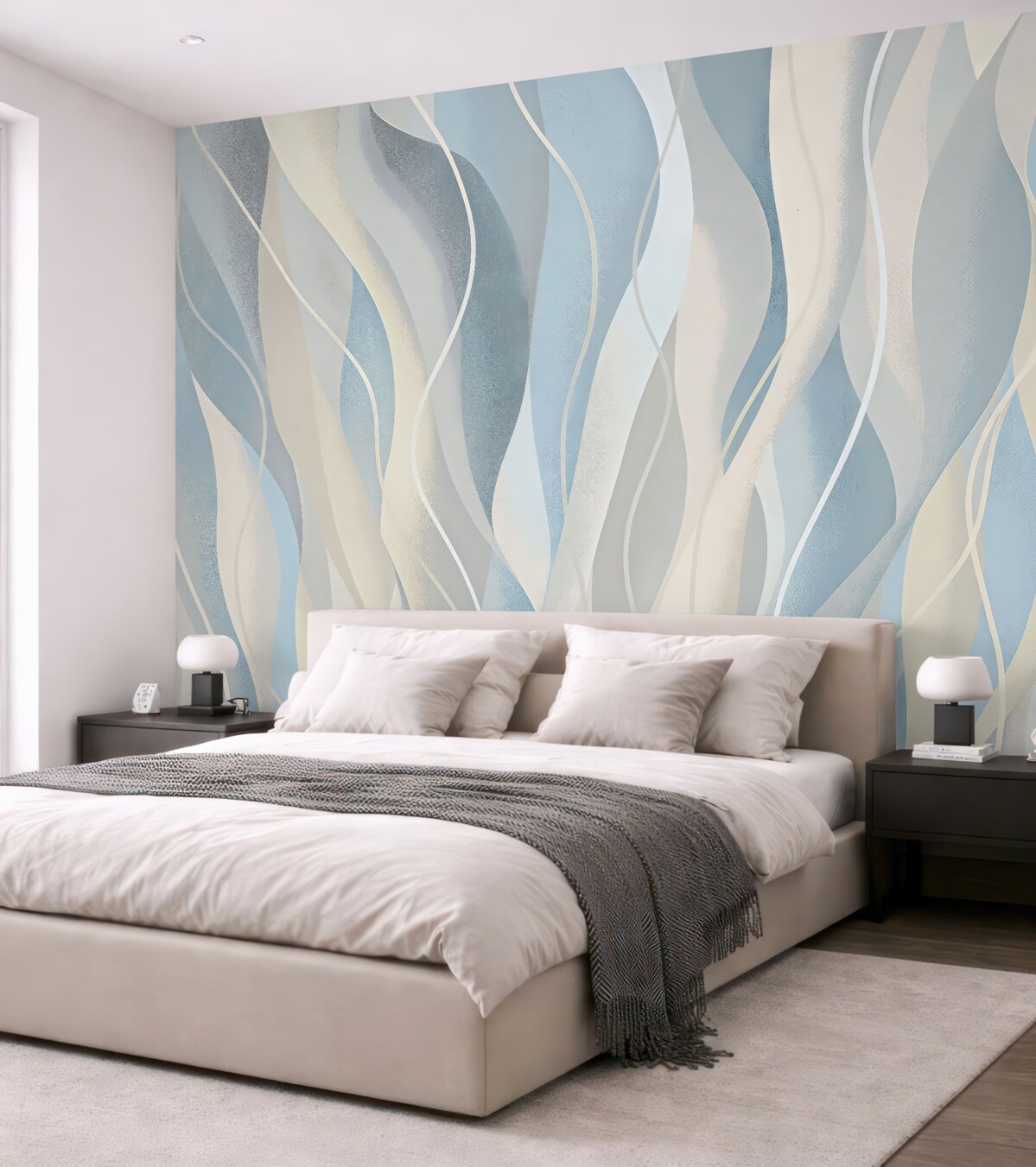 Fototapeta Wsp współczesna abstrakcyjna tapeta w stylu ekologicznym w zimnych i ciepłych odcieniach.