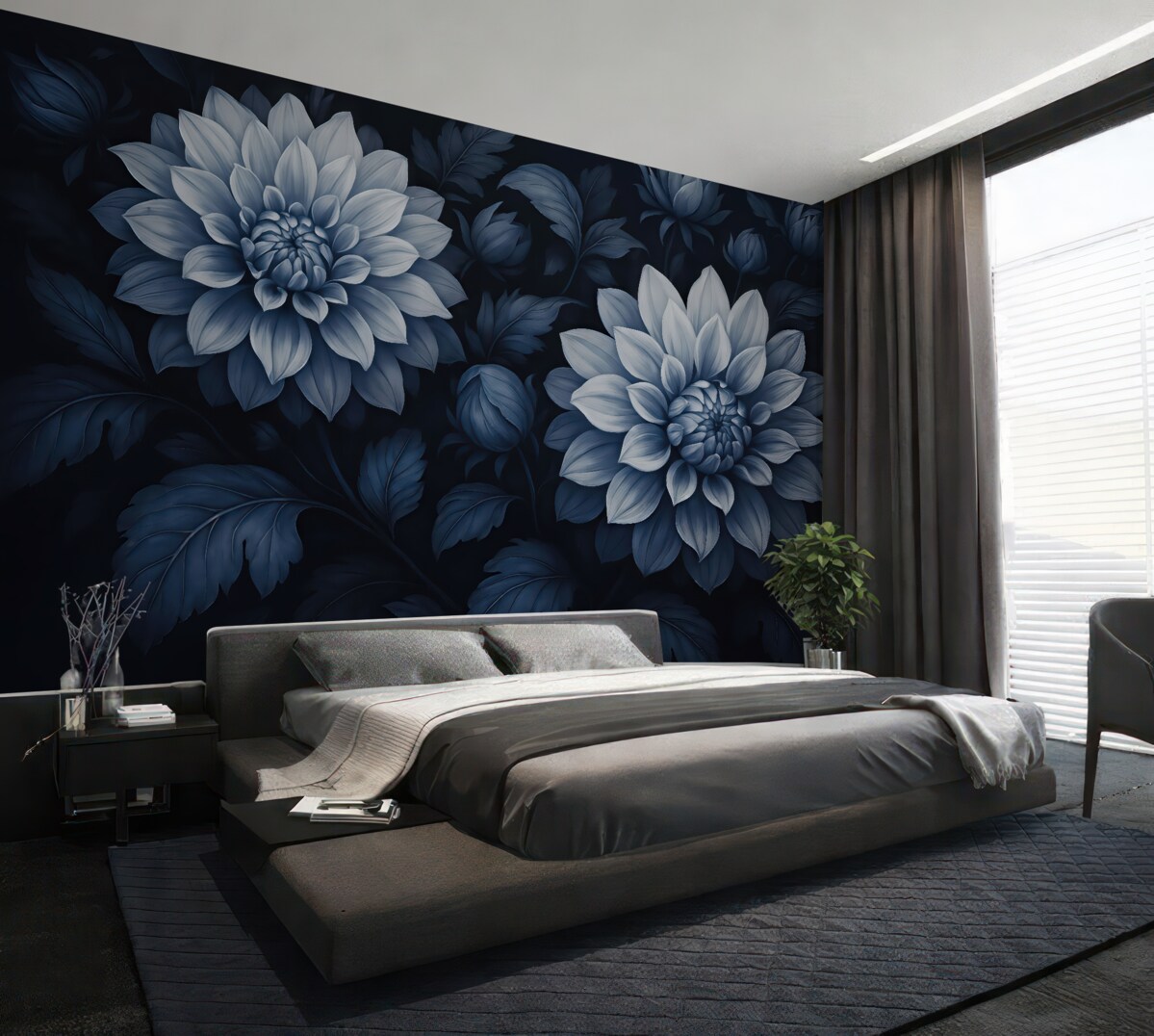 Fototapeta Niebieskie rośliny kwiatowe.