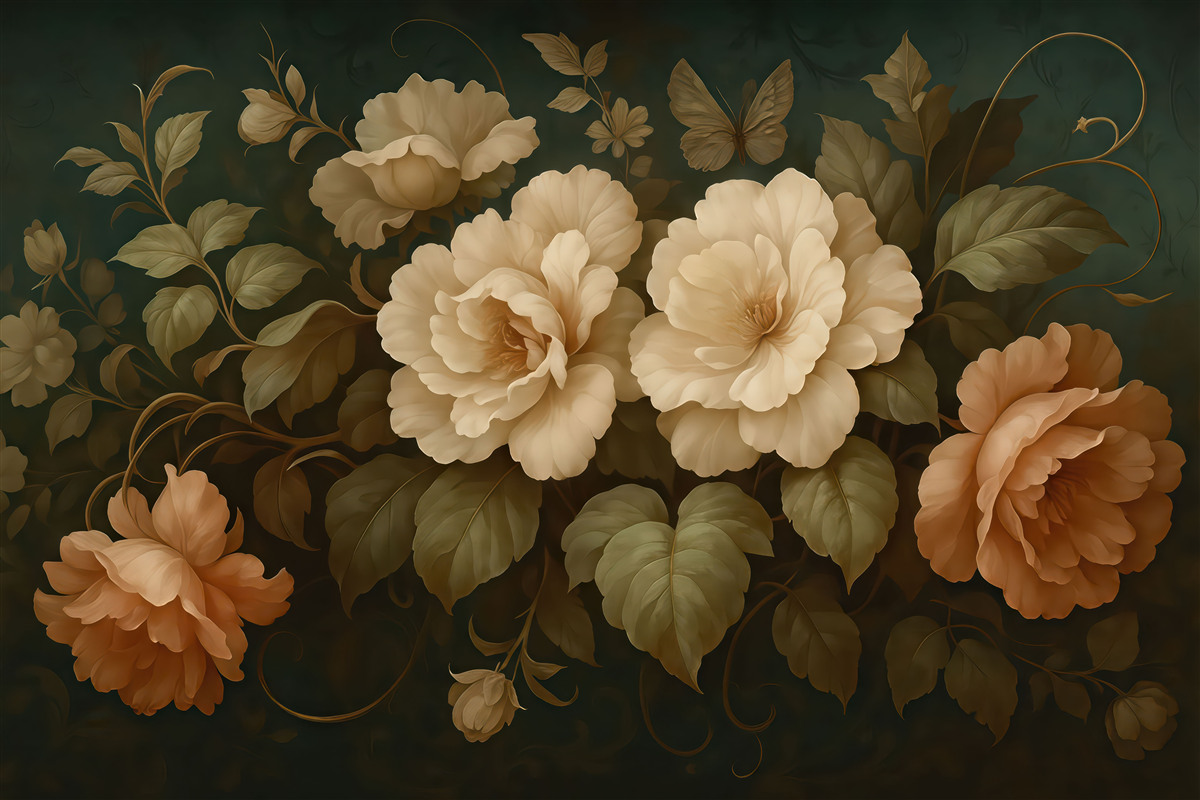 Fototapeta Kwiaty w stylu vintage.