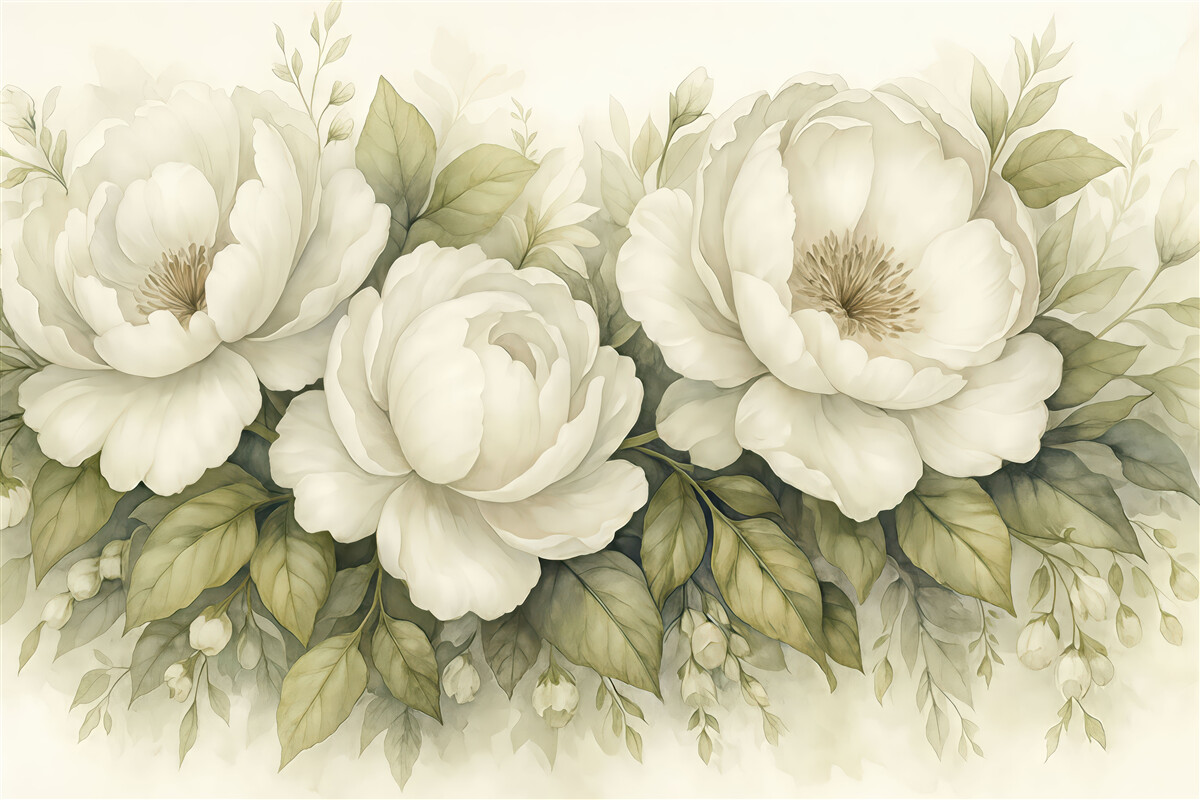 Fototapeta Kwiaty w kolorze białym.