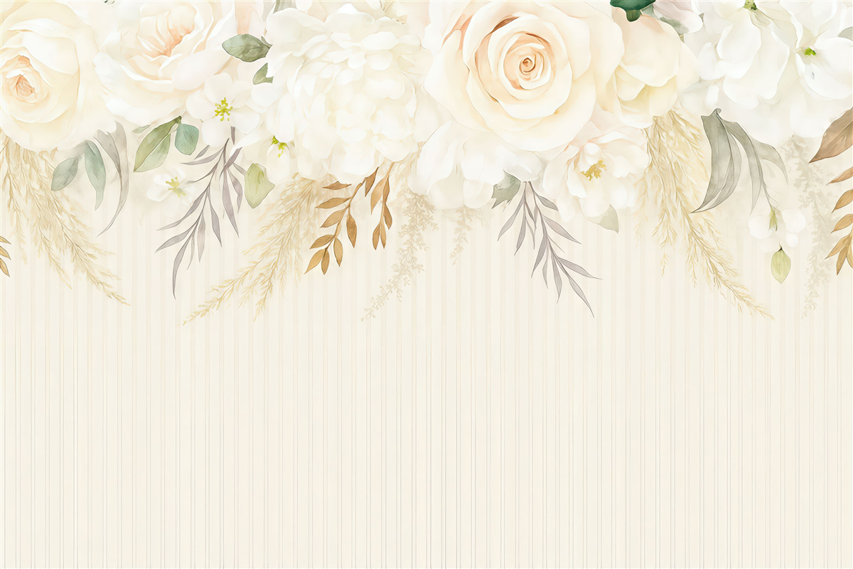 Fototapeta jasne kwiaty widziane z góry na tle w pasy