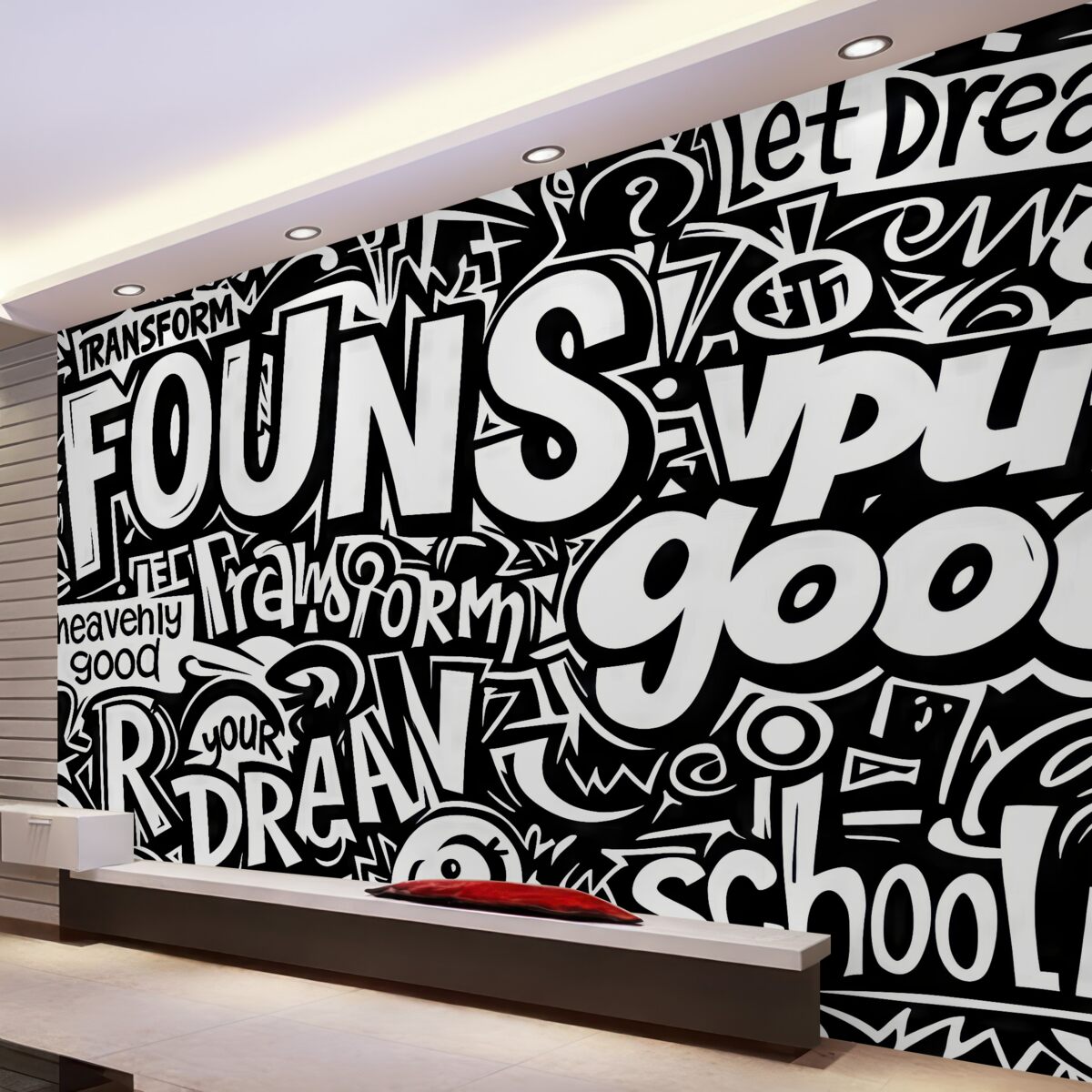 Fototapeta Graffiti w odcieniach czerni i bieli.