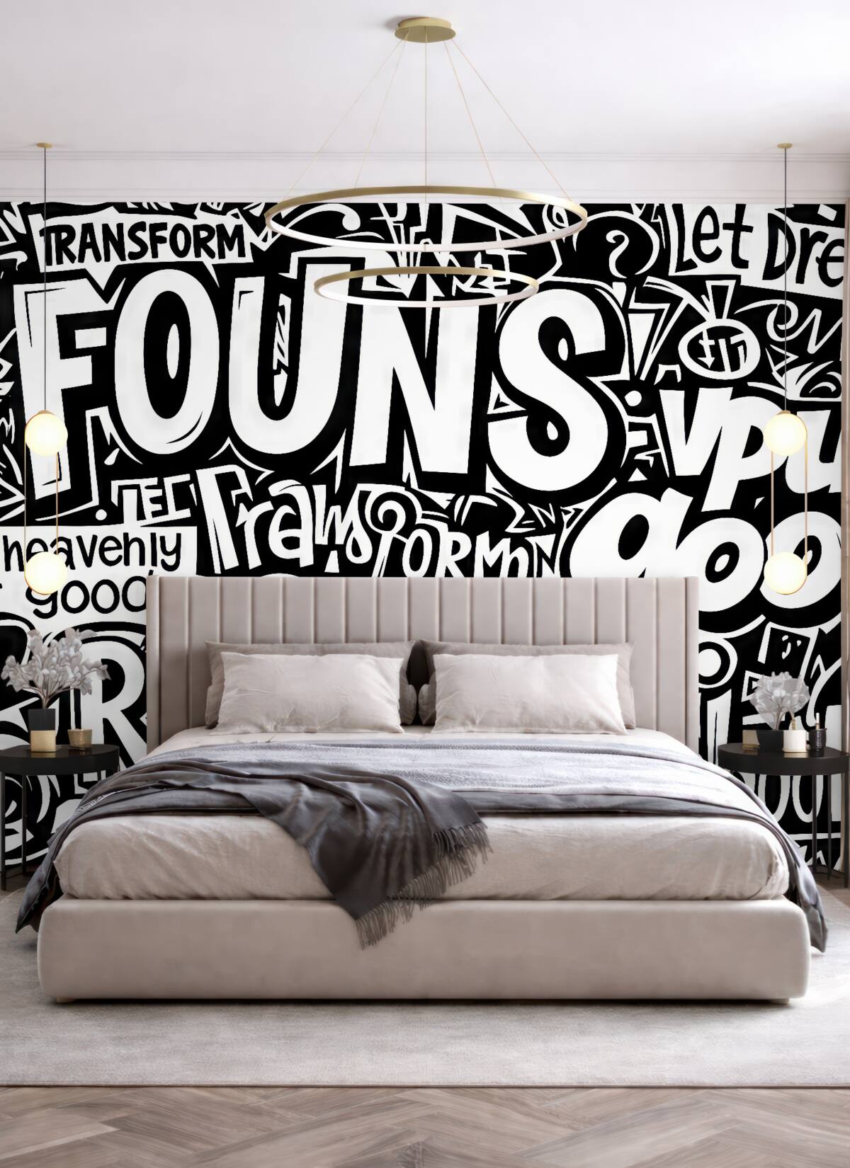 Fototapeta Graffiti w odcieniach czerni i bieli.