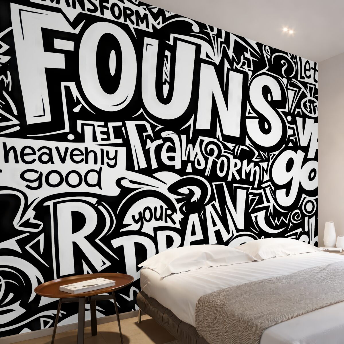 Fototapeta Graffiti w odcieniach czerni i bieli.