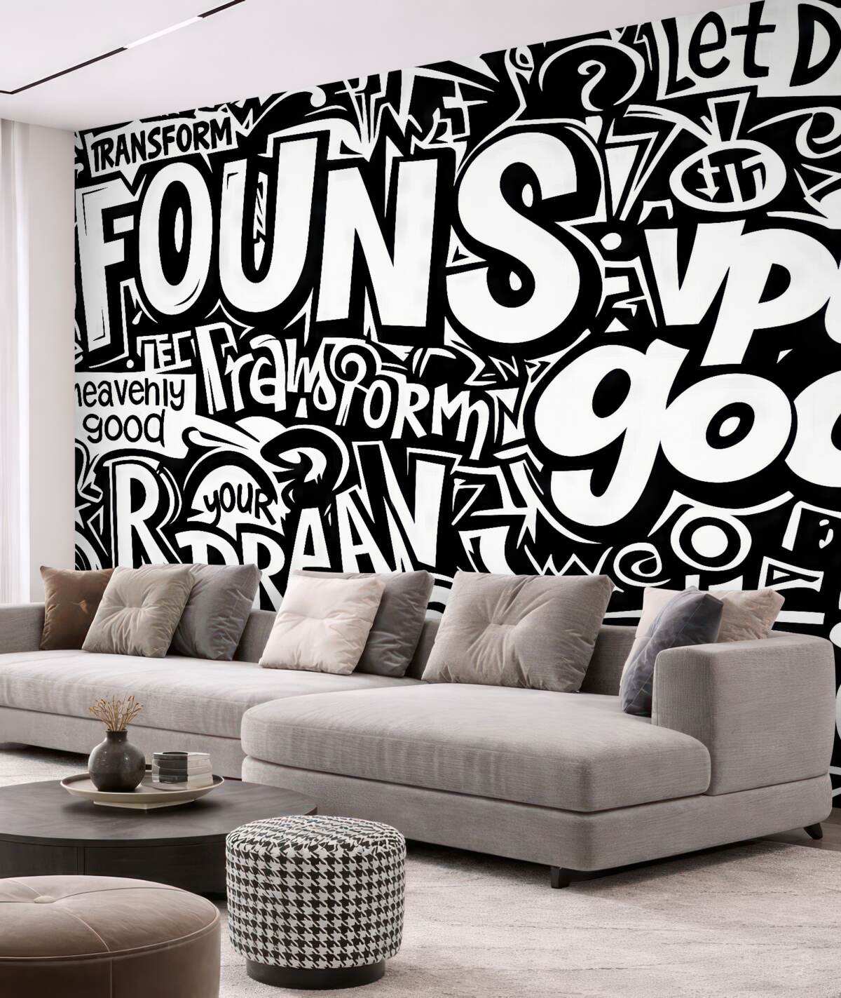 Fototapeta Graffiti w odcieniach czerni i bieli.